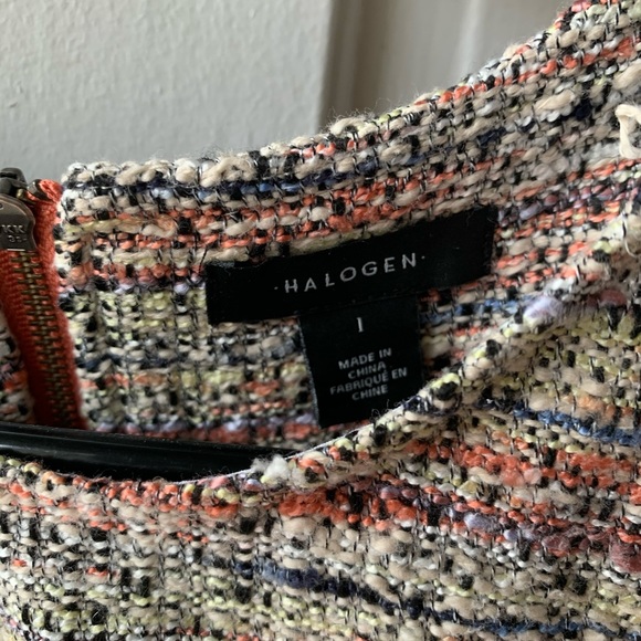 HALOGEN:Poplin Ruffle Tweed Top - Picture 6 of 6